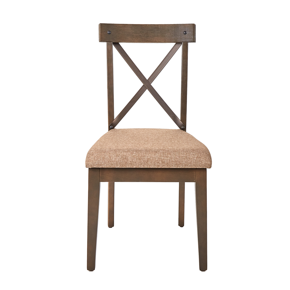 Foto 2 pulgar | Silla De Comedor De Madera Sólida Con Asiento Acolchado De Hule Espuma Tapizado Con Tela Beige