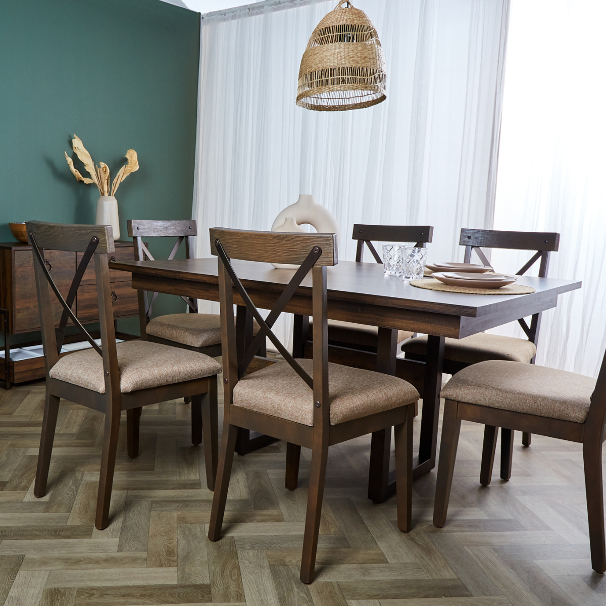 Foto 5 | Silla De Comedor De Madera Sólida Con Asiento Acolchado De Hule Espuma Tapizado Con Tela Beige