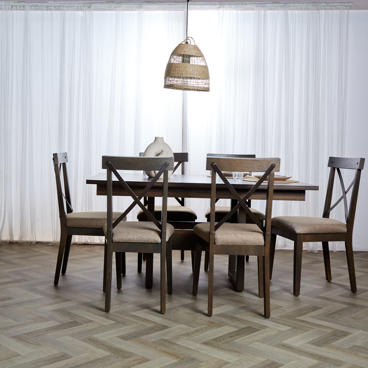 Foto 6 | Silla De Comedor De Madera Sólida Con Asiento Acolchado De Hule Espuma Tapizado Con Tela Beige