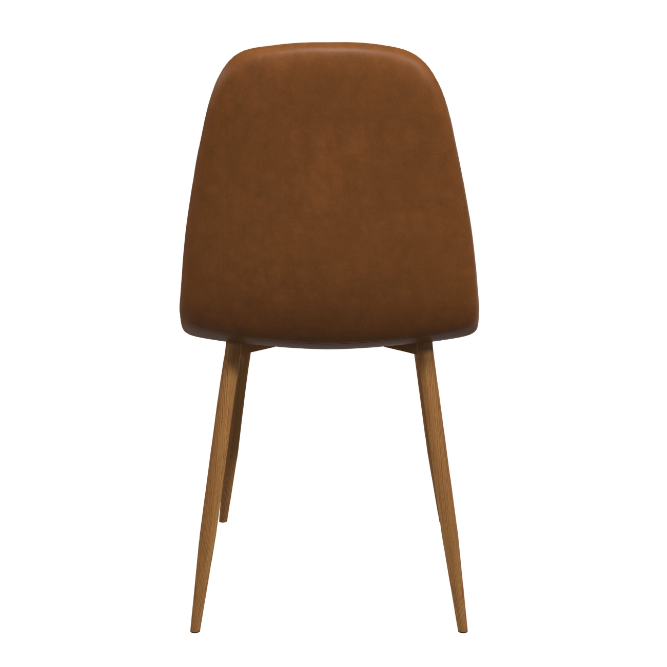 Foto 3 | Silla De Comedor Café Con Asiento Y Respaldo En Tela De Cuero Sintético. Estructura De Metal Y Patas Efecto Madera
