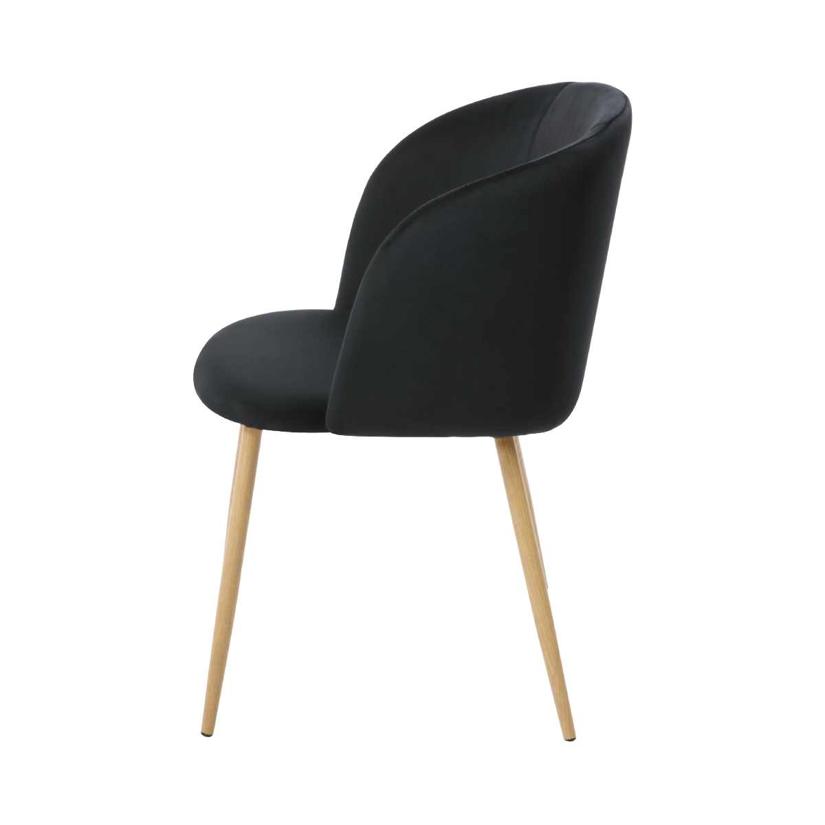 Foto 4 pulgar | Set De 4 Sillas Para Comedor Con Asiento Y Respaldo En Terciopelo Negro Con Estructura De Metal Y Patas Ilusión Madera