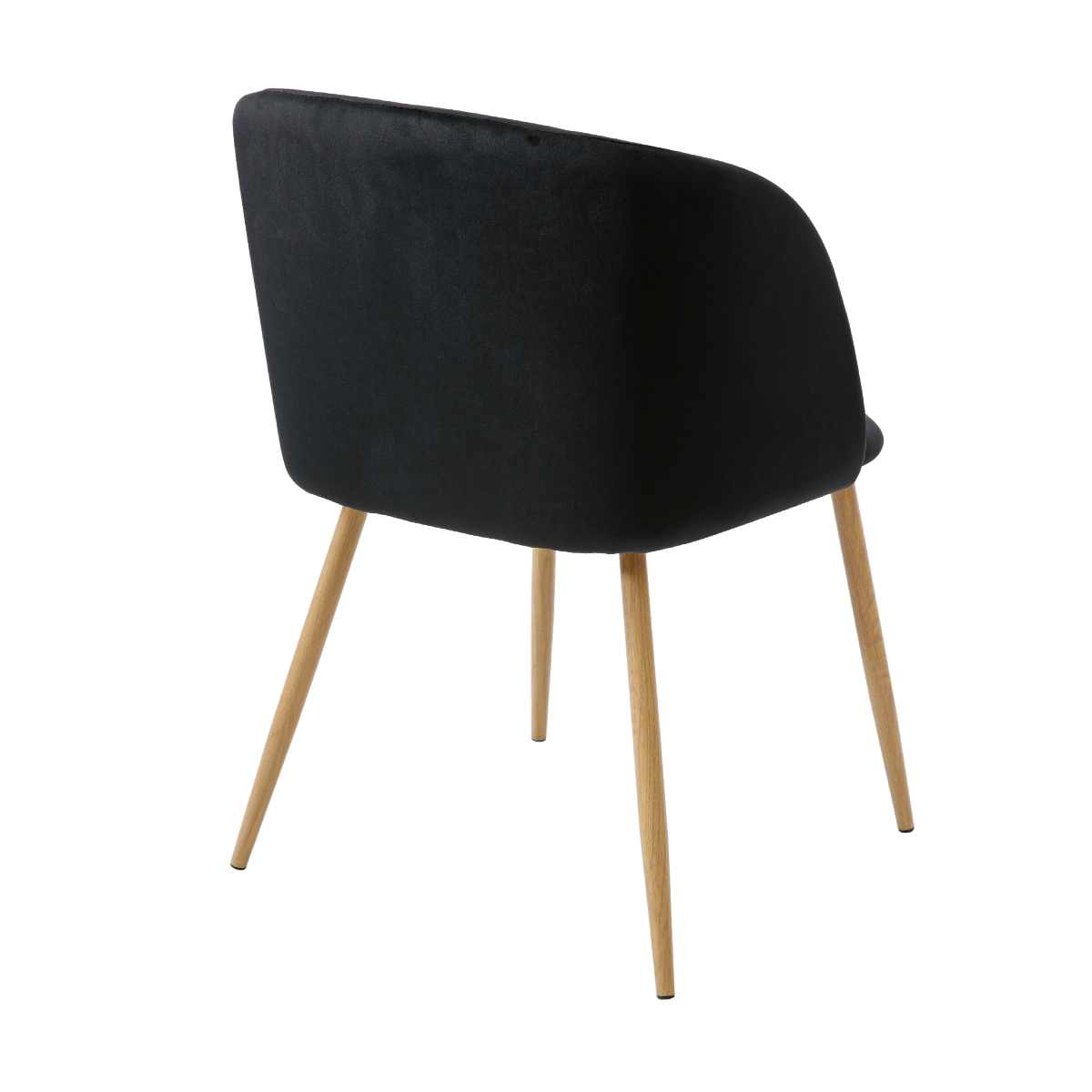 Foto 6 pulgar | Set De 4 Sillas Para Comedor Con Asiento Y Respaldo En Terciopelo Negro Con Estructura De Metal Y Patas Ilusión Madera