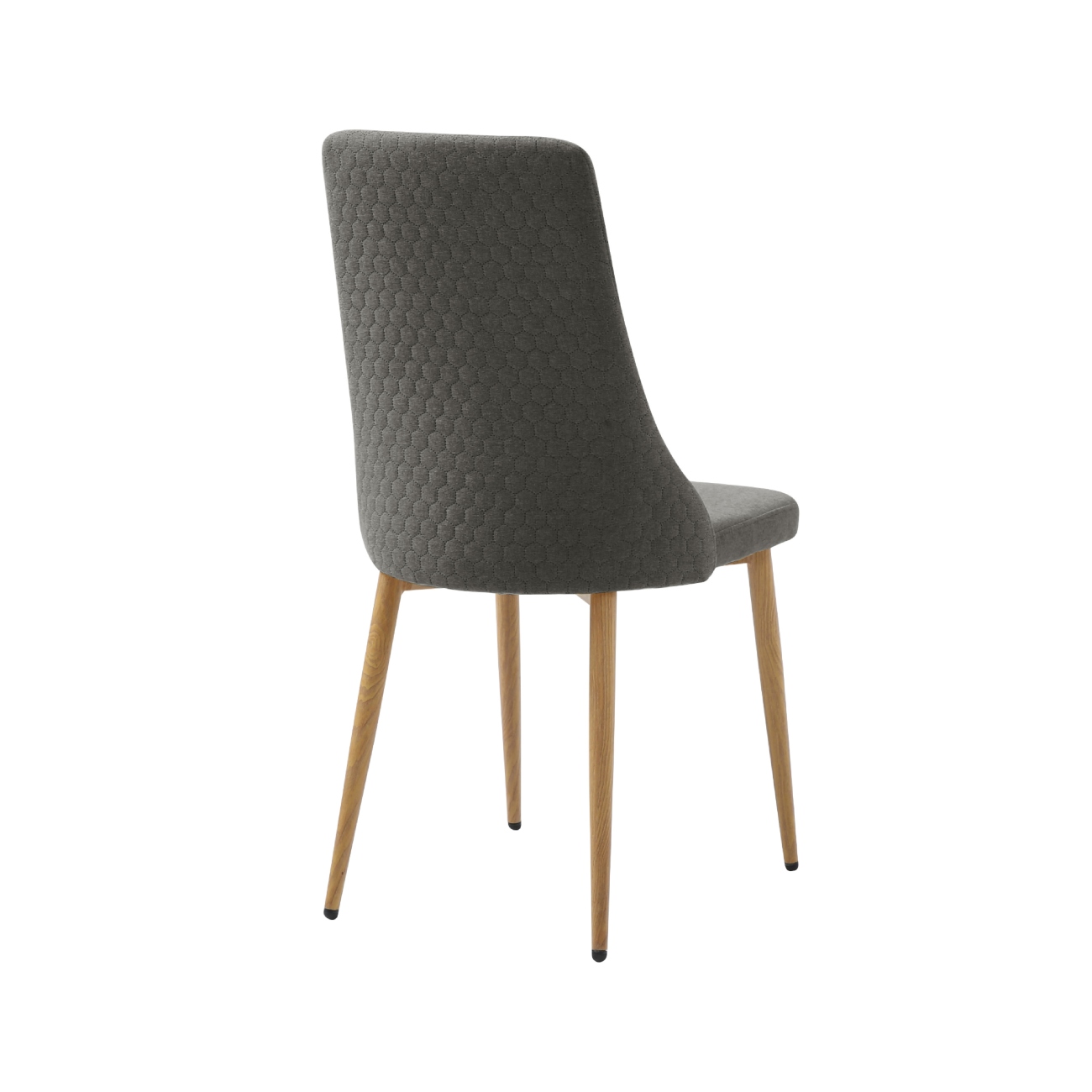 Foto 5 pulgar | Silla De Comedor Con Asiento Acolchado Tapizado En Tela Gris Obscuro Con Patas De Metal Efecto Madera