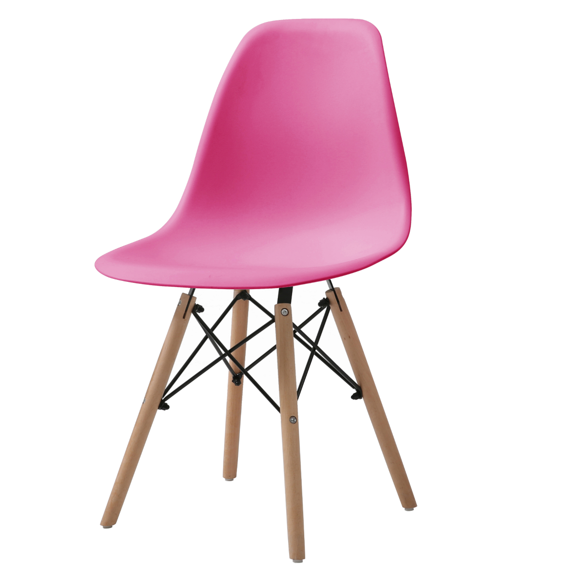 Foto 3 pulgar | Silla De Comedor Rosa Con Patas De Madera De Haya Y Soporte De Metal