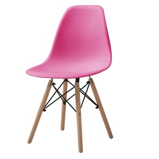 Foto 2 | Silla De Comedor Rosa Con Patas De Madera De Haya Y Soporte De Metal