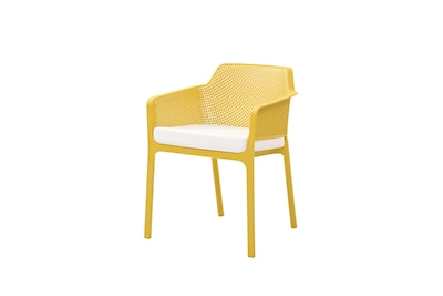 Foto 3 | Set De 4 Sillas De Exterior Apilables Amarillas Con Asiento Acolchado Impermeable De Espuma