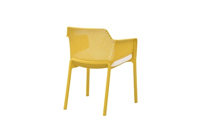 Foto 5 | Set De 4 Sillas De Exterior Apilables Amarillas Con Asiento Acolchado Impermeable De Espuma