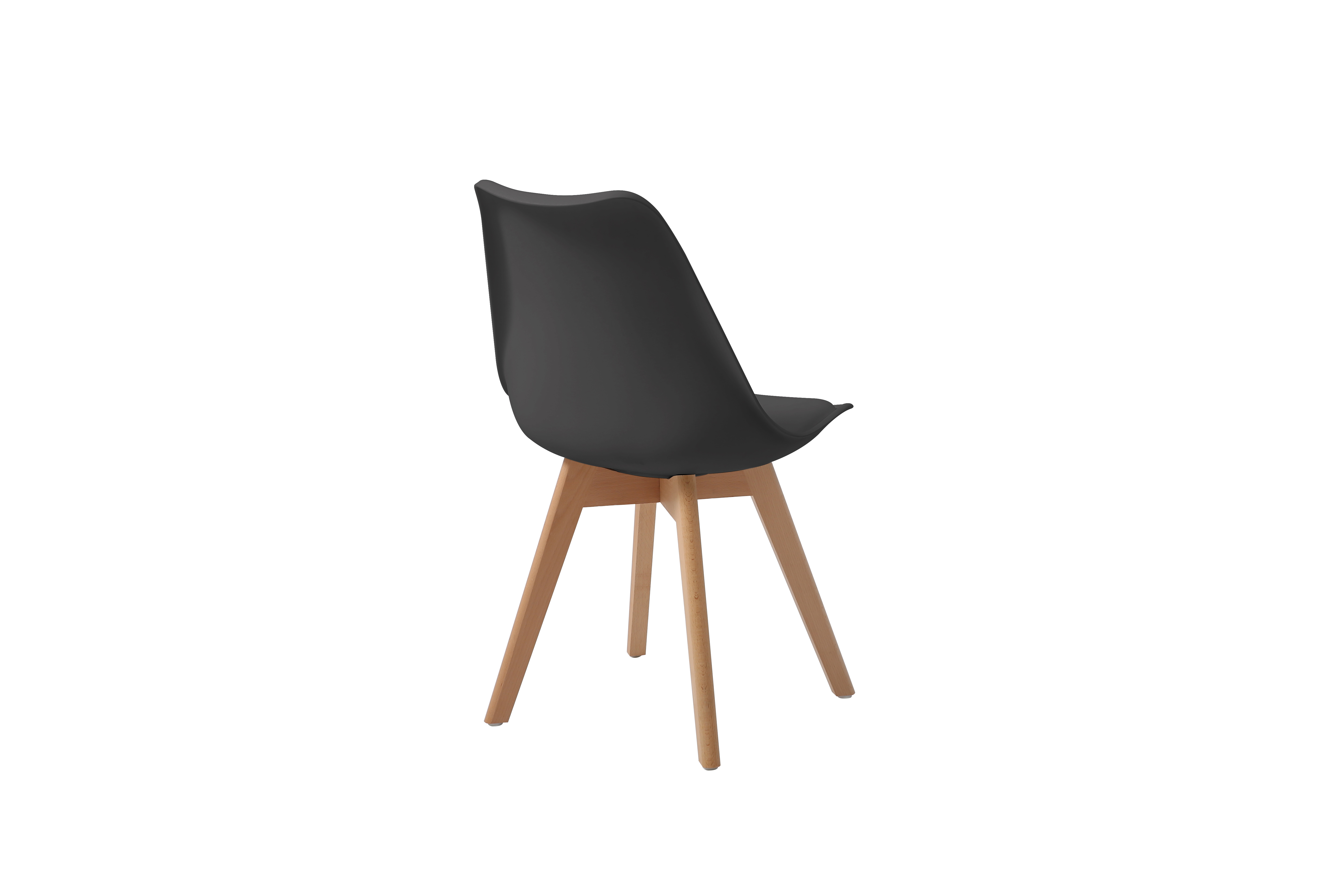 Foto 5 | Set De 4 Sillas Para Comedor Con Asiento Acolchado En Vinipiel Color Negro Con Patas De Madera De Haya