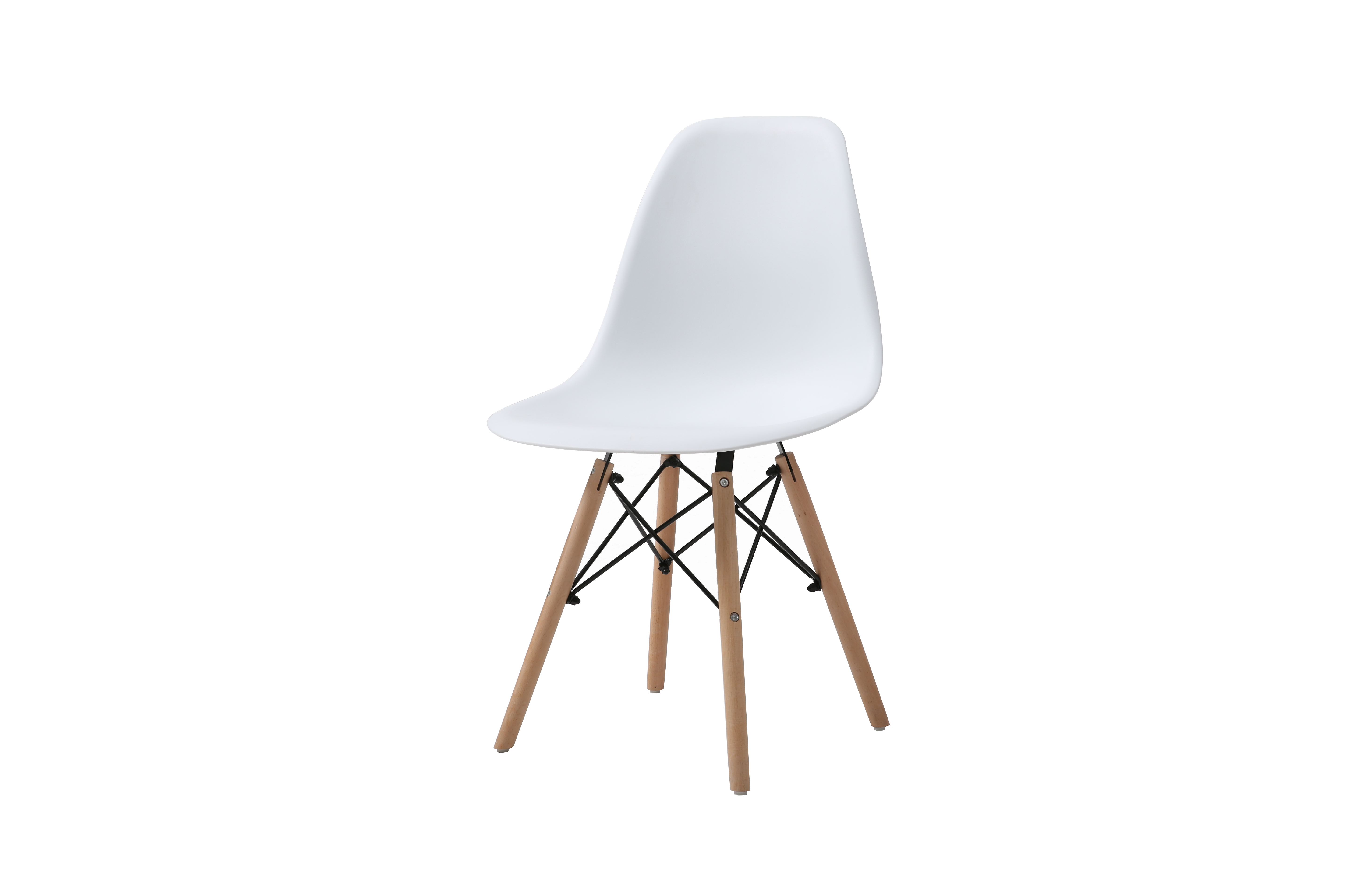 Foto 4 pulgar | Set De 4 Sillas Para Comedor Color Blanco Con Patas De Madera De Haya Y Soporte De Metal