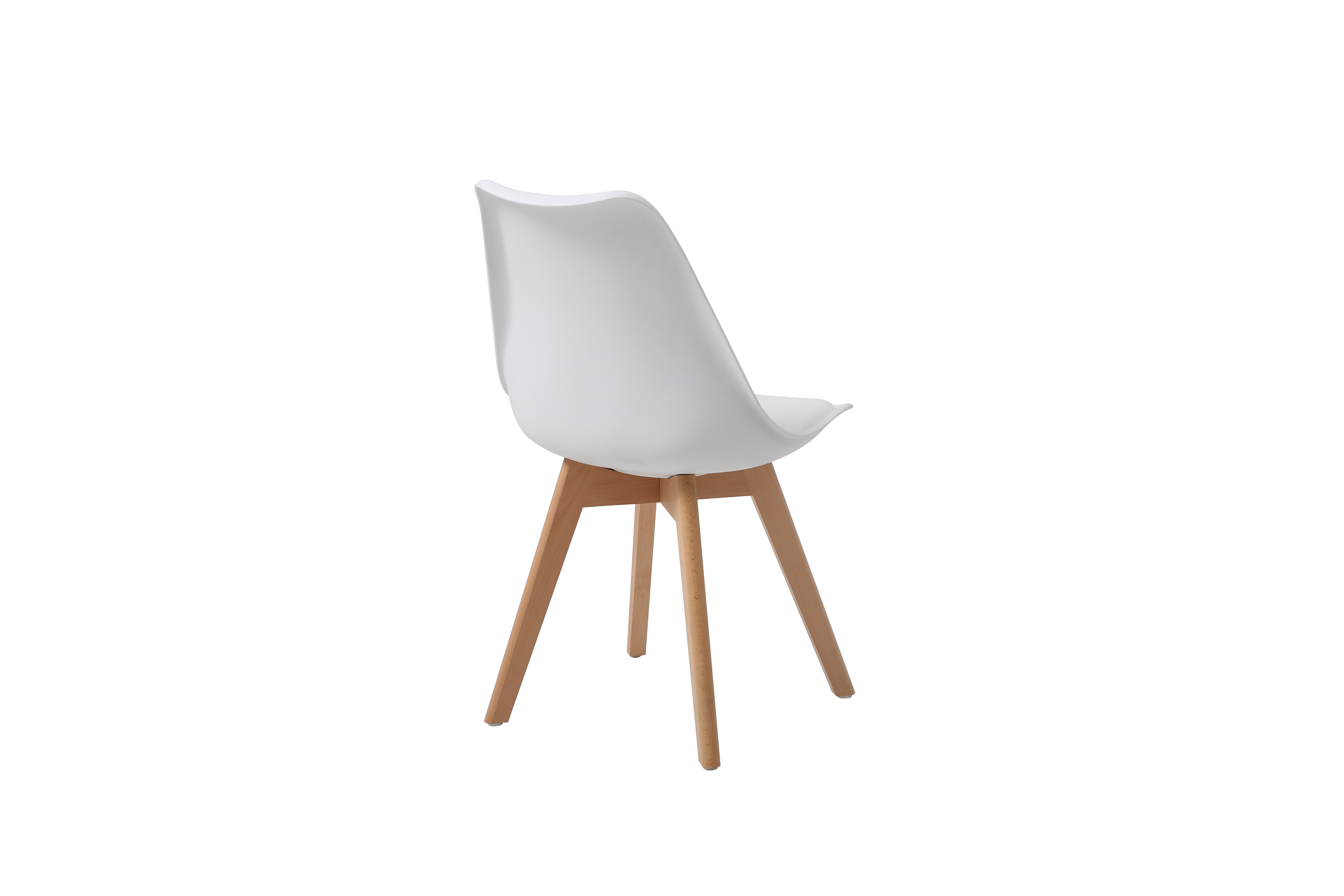 Foto 6 pulgar | Set De 4 Sillas Para Comedor Con Asiento Acolchado En Vinipiel Color Blanco Con Patas De Madera De Haya