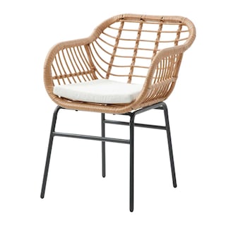 Foto 3 | Set De 4 Sillas Para Exterior Color Café Con Asiento Acolchado Impermeable De Hule Espuma