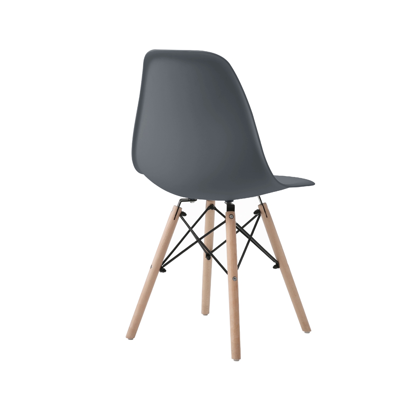 Foto 5 pulgar | Silla De Comedor Gris Con Patas De Madera De Haya Y Soporte De Metal