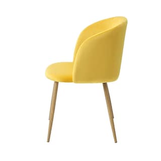 Foto 2 | Set De 4 Sillas Para Comedor Con Asiento Y Respaldo En Terciopelo Mostaza Con Estructura De Metal Y Patas Ilusión Mader