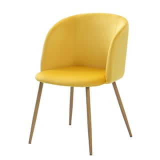 Foto 3 | Set De 4 Sillas Para Comedor Con Asiento Y Respaldo En Terciopelo Mostaza Con Estructura De Metal Y Patas Ilusión Mader
