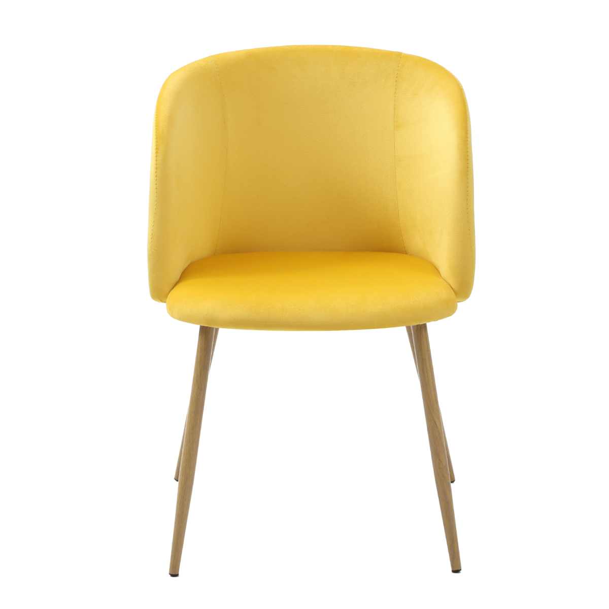 Foto 5 pulgar | Set De 4 Sillas Para Comedor Con Asiento Y Respaldo En Terciopelo Mostaza Con Estructura De Metal Y Patas Ilusión Mader
