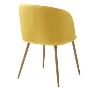 Foto 5 | Set De 4 Sillas Para Comedor Con Asiento Y Respaldo En Terciopelo Mostaza Con Estructura De Metal Y Patas Ilusión Mader