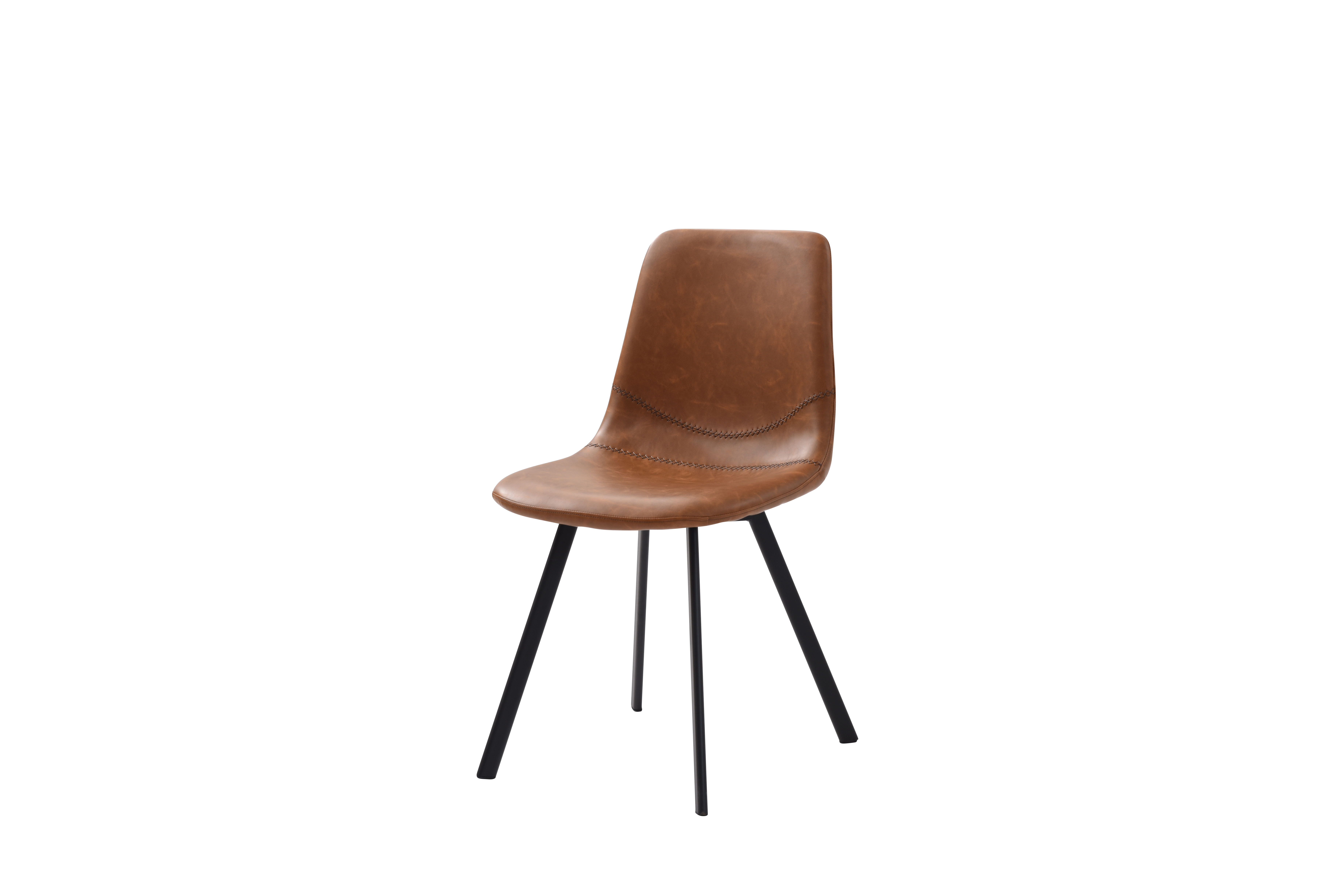 Foto 4 pulgar | Set De 4 Sillas Para Comedor Con Respaldo Y Asiento En Vinipiel Color Café Con Base De Metal Y Patas Negras
