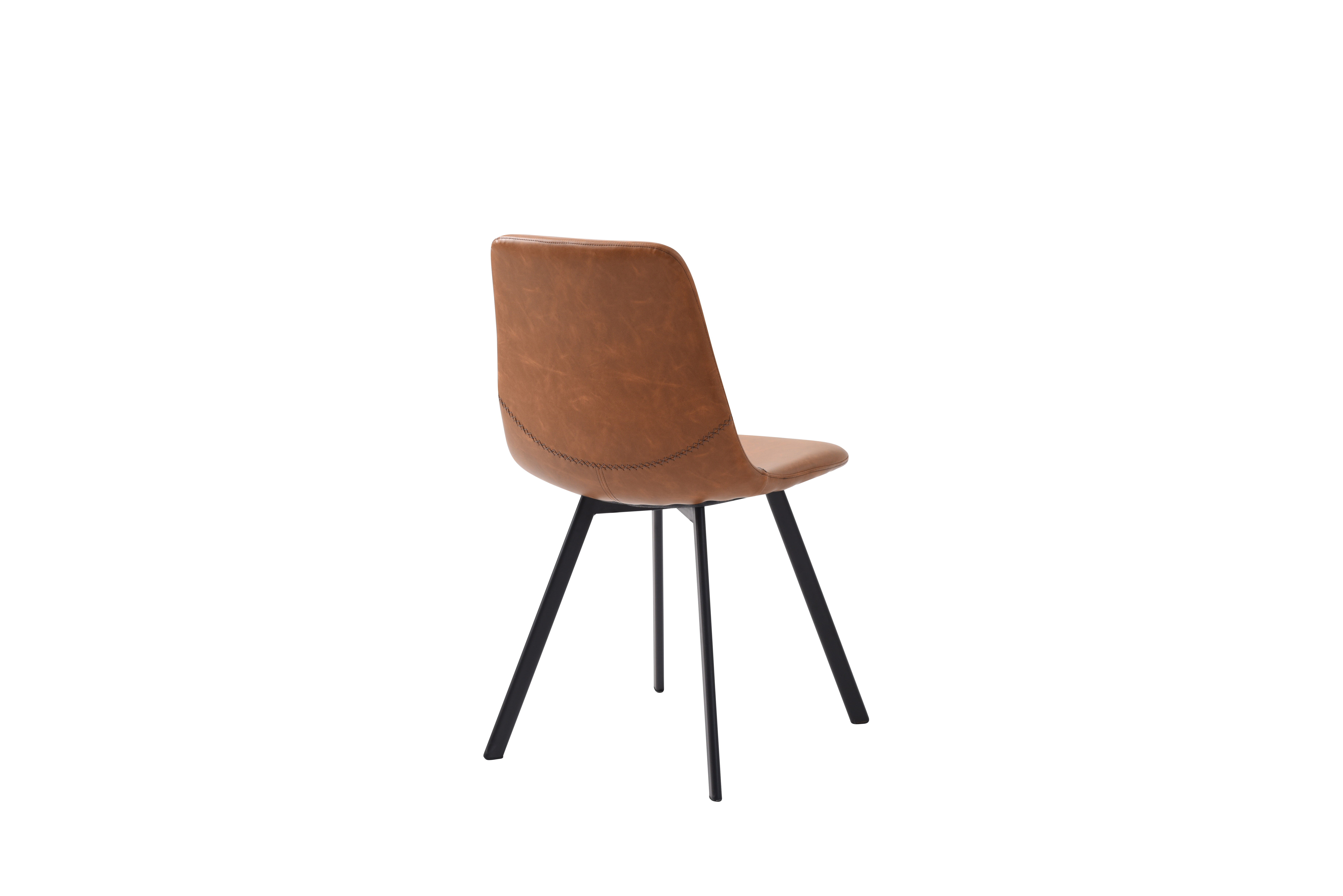 Foto 5 | Set De 4 Sillas Para Comedor Con Respaldo Y Asiento En Vinipiel Color Café Con Base De Metal Y Patas Negras