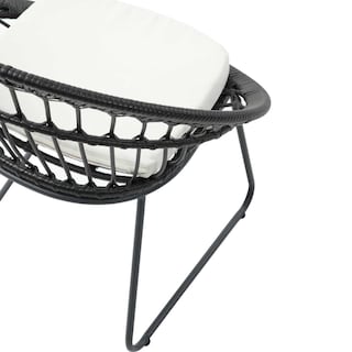 Foto 5 | Set De 4 Sillas Para Exterior Color Negro Con Asiento Acolchado Impermeable Y Estructura De Acero Y Ratán Sintético