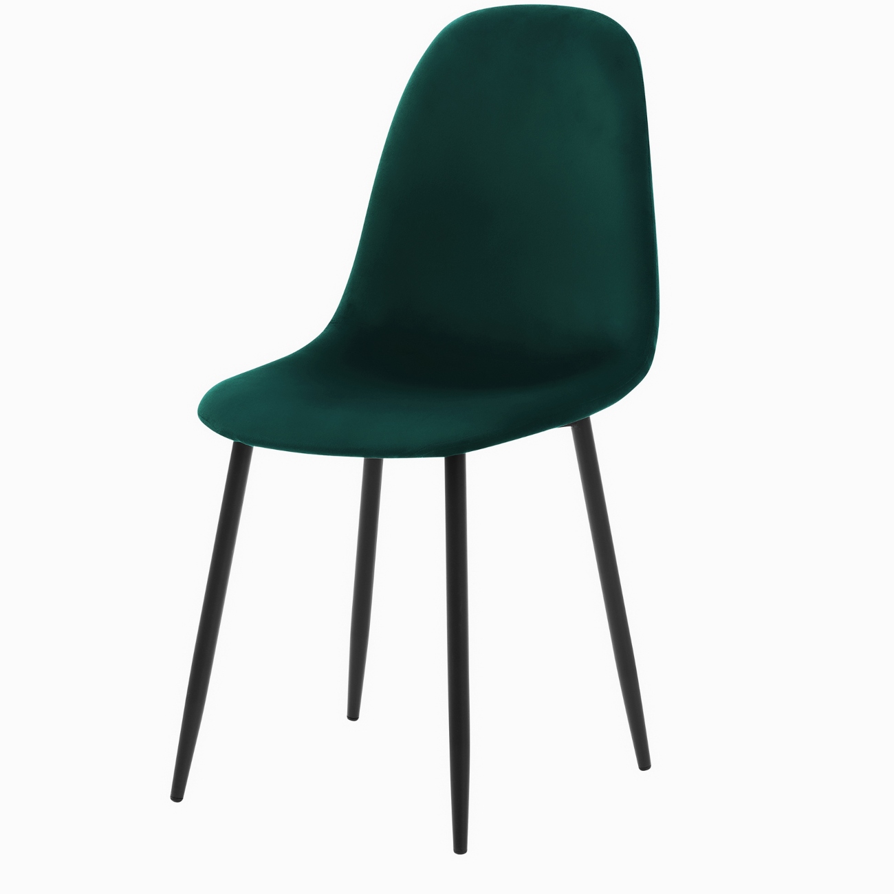 Foto 3 pulgar | Silla De Comedor Verde Oscuro Con Asiento Y Respaldo En Terciopelo. Estructura De Metal Y Patas Negras