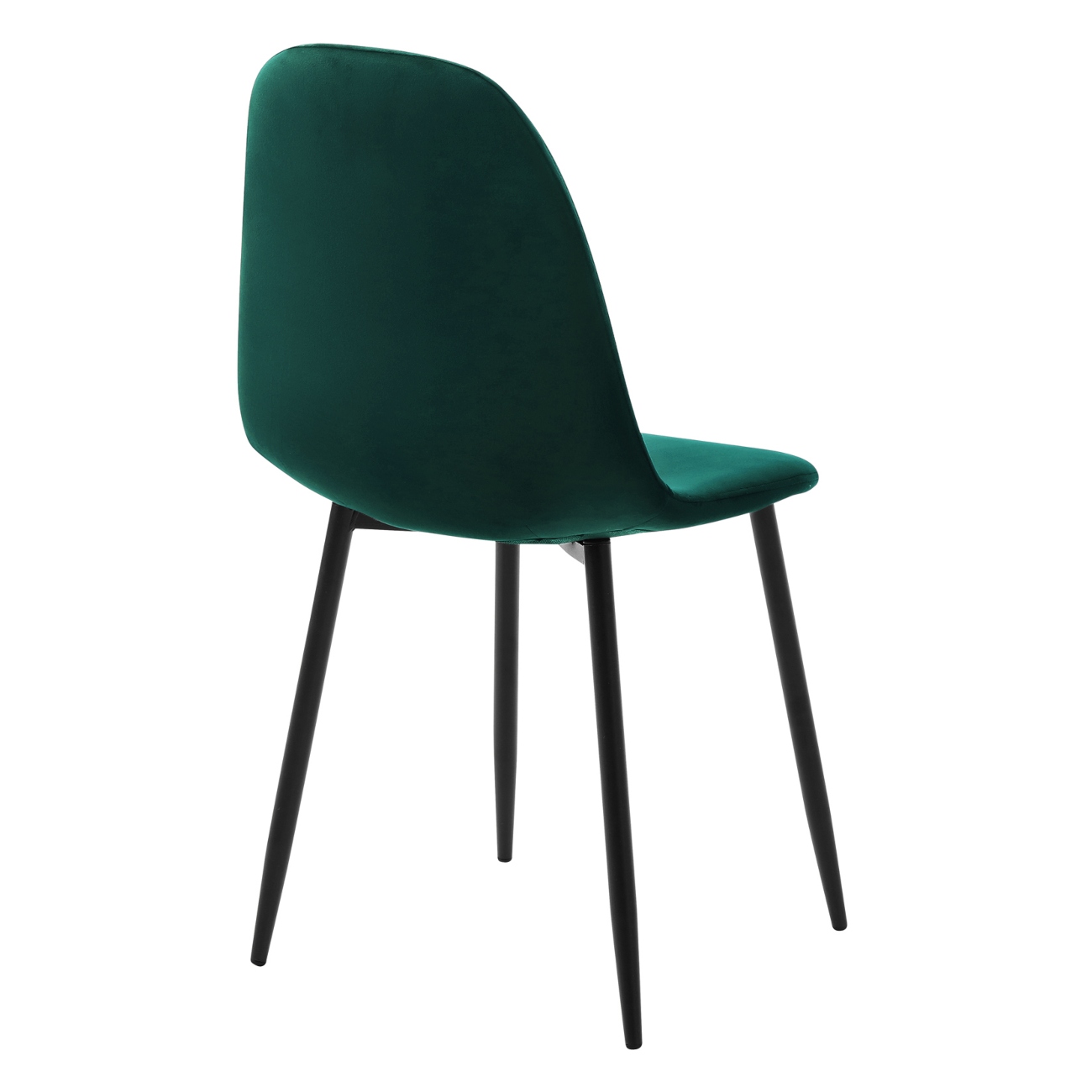 Foto 4 pulgar | Silla De Comedor Verde Oscuro Con Asiento Y Respaldo En Terciopelo. Estructura De Metal Y Patas Negras