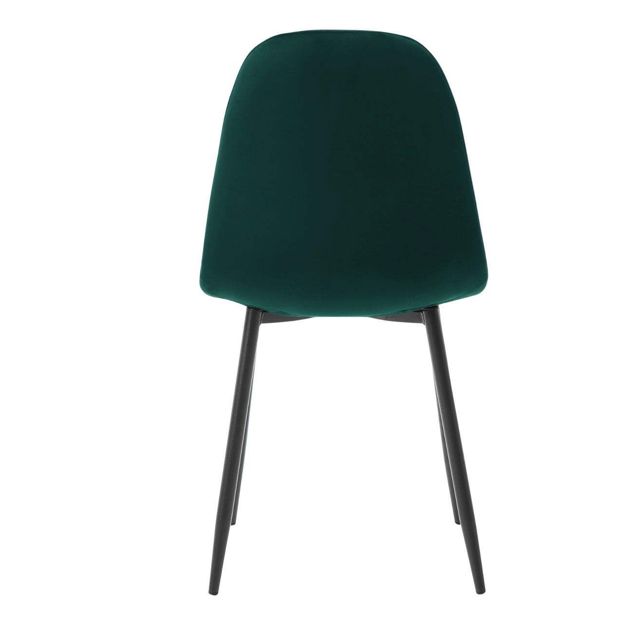 Foto 6 pulgar | Silla De Comedor Verde Oscuro Con Asiento Y Respaldo En Terciopelo. Estructura De Metal Y Patas Negras