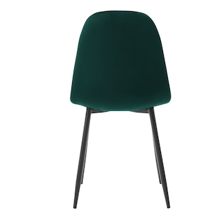 Foto 5 | Silla De Comedor Verde Oscuro Con Asiento Y Respaldo En Terciopelo. Estructura De Metal Y Patas Negras