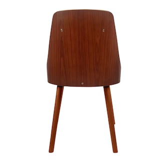 Foto 4 | Silla De Comedor Con Asiento Acolchado Tapizado En Cuero Sintético Blanco. Patas En Madera De Caucho