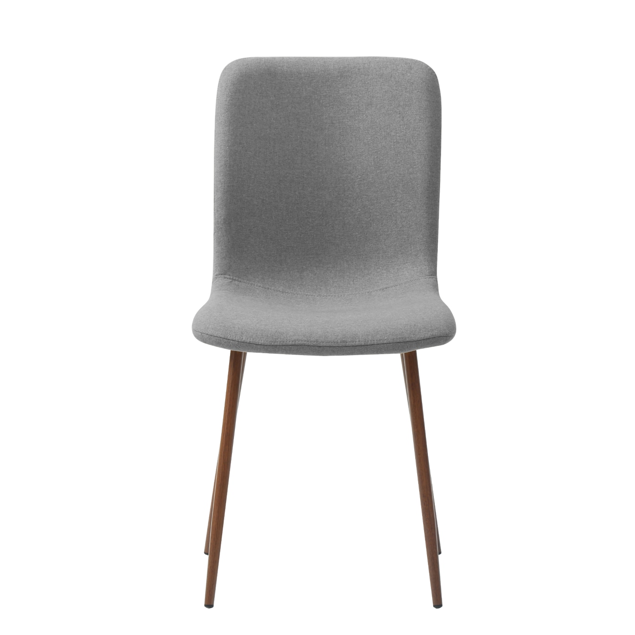 Foto 2 pulgar | Silla De Comedor Gris Con Patas De Metal Efecto Madera, Tapizada Con Tela Lino Y Estructura De Metal