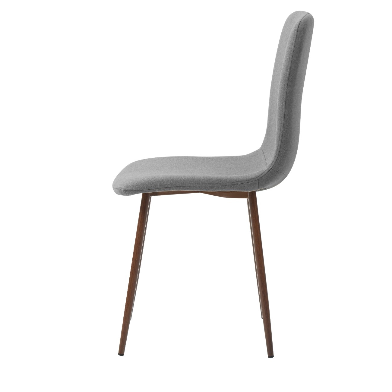 Foto 4 pulgar | Silla De Comedor Gris Con Patas De Metal Efecto Madera, Tapizada Con Tela Lino Y Estructura De Metal