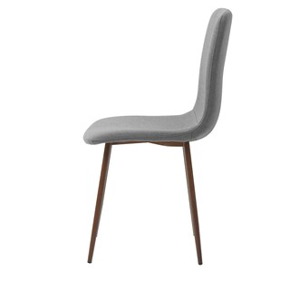 Foto 3 | Silla De Comedor Gris Con Patas De Metal Efecto Madera, Tapizada Con Tela Lino Y Estructura De Metal
