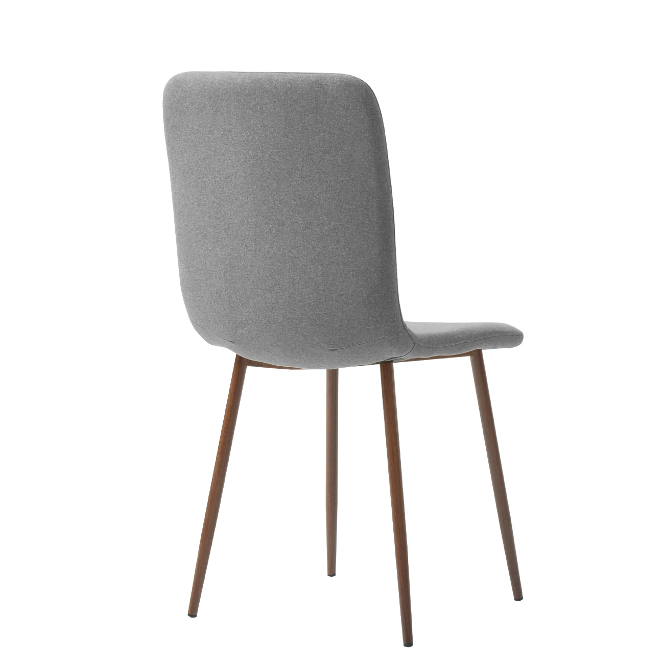 Foto 5 pulgar | Silla De Comedor Gris Con Patas De Metal Efecto Madera, Tapizada Con Tela Lino Y Estructura De Metal