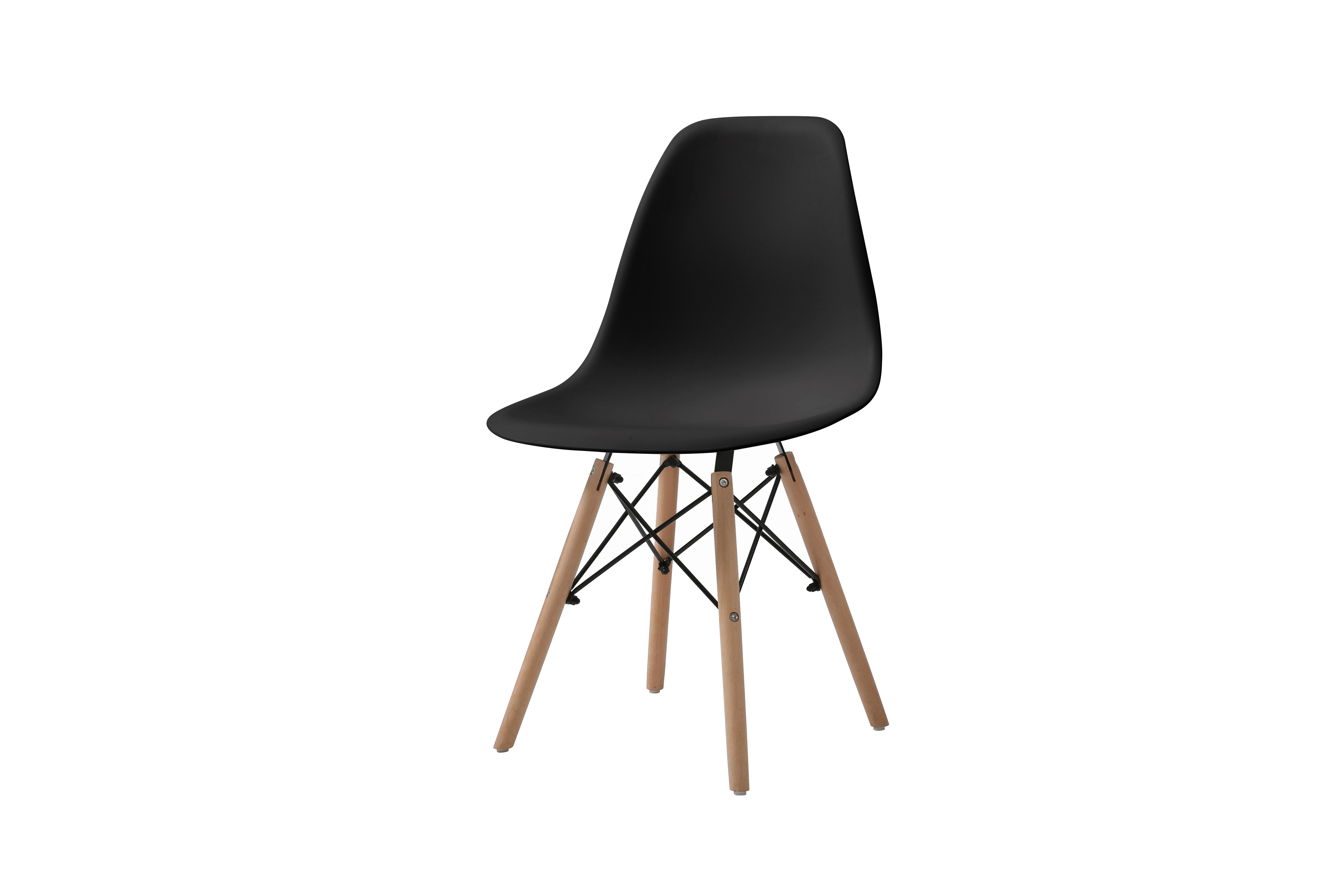 Foto 4 pulgar | Set De 4 Sillas Para Comedor Color Negro Con Patas De Madera De Haya Y Soporte De Metal