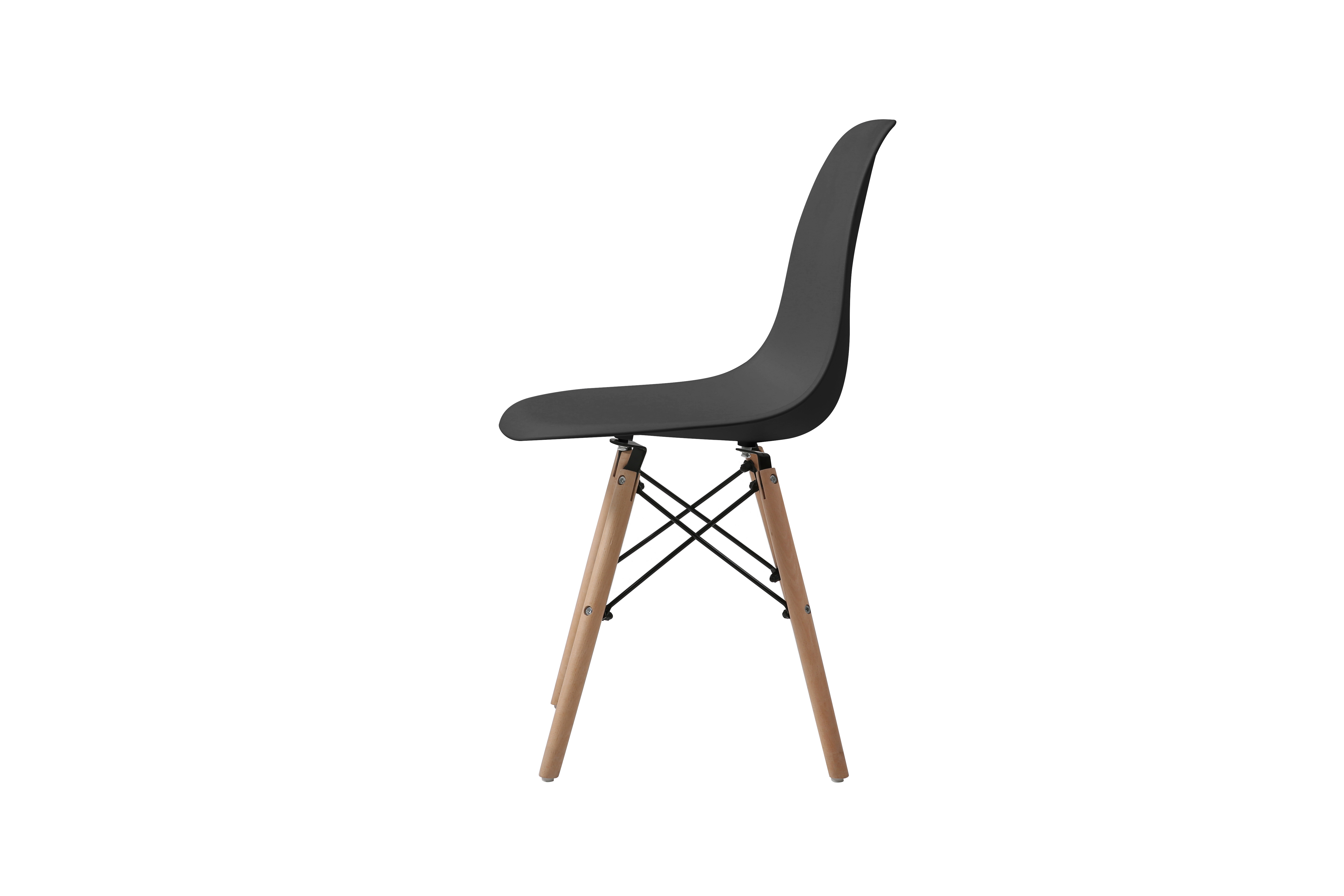 Foto 5 pulgar | Set De 4 Sillas Para Comedor Color Negro Con Patas De Madera De Haya Y Soporte De Metal