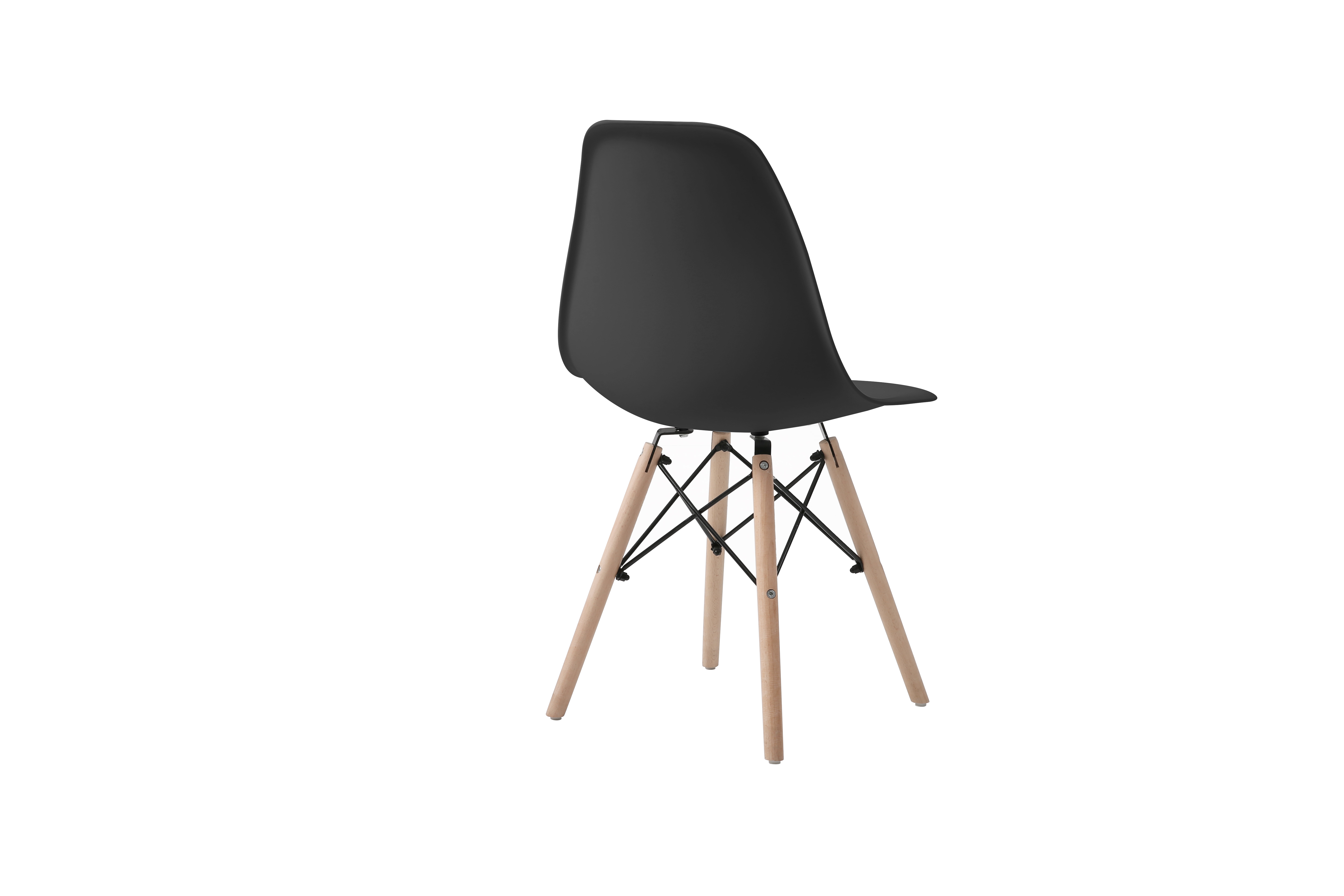 Foto 6 pulgar | Set De 4 Sillas Para Comedor Color Negro Con Patas De Madera De Haya Y Soporte De Metal