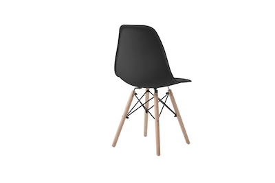 Foto 5 | Set De 4 Sillas Para Comedor Color Negro Con Patas De Madera De Haya Y Soporte De Metal