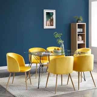 Foto 4 | Silla de Comedor en Terciopelo Alterego Amarillo