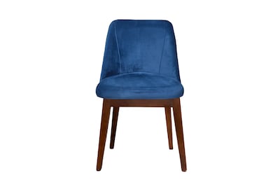 Foto 1 | Silla Para Comedor Tapizada En Terciopelo Azul. Estructura De Madera
