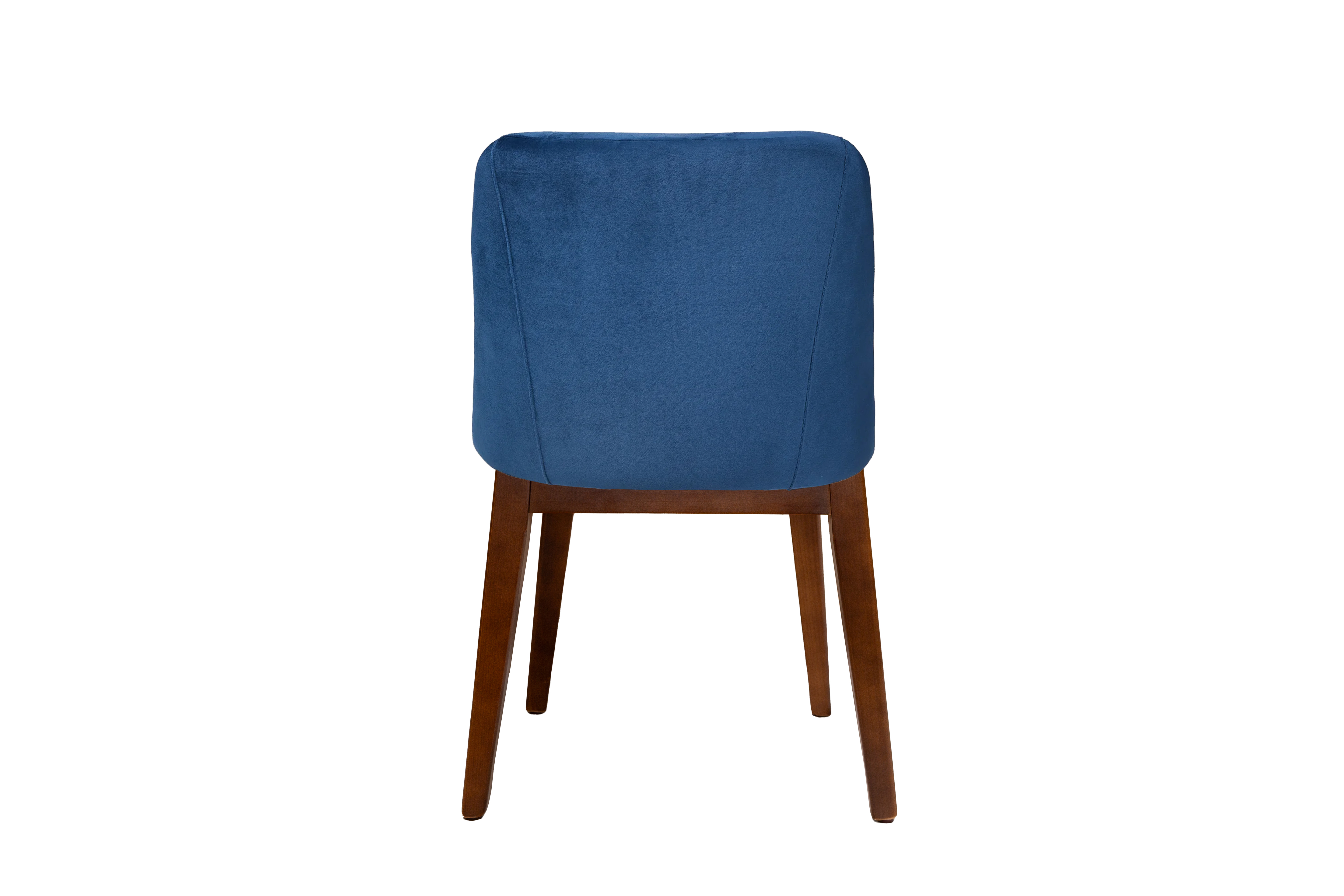 Foto 3 | Silla Para Comedor Tapizada En Terciopelo Azul. Estructura De Madera