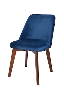Foto 4 | Silla Para Comedor Tapizada En Terciopelo Azul. Estructura De Madera
