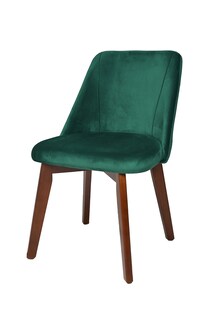 Foto 4 | Silla Para Comedor Tapizada En Terciopelo Verde. Estructura De Madera