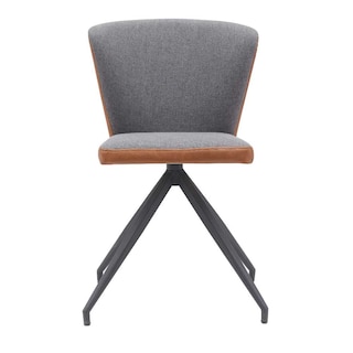 Foto 1 | Silla Tapizada En Tela Gris Con Asiento Acolchado De Hule Espuma Y Patas De Metal Negras