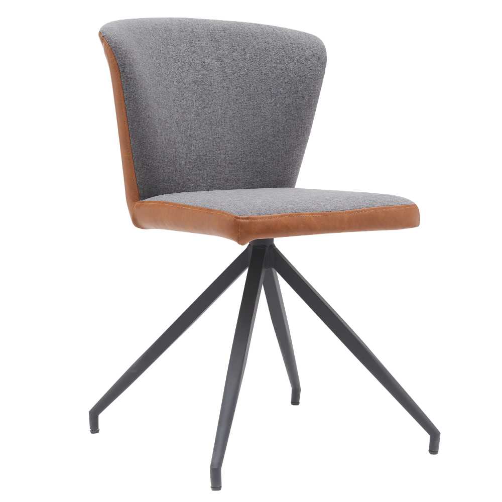 Foto 3 pulgar | Silla Tapizada En Tela Gris Con Asiento Acolchado De Hule Espuma Y Patas De Metal Negras