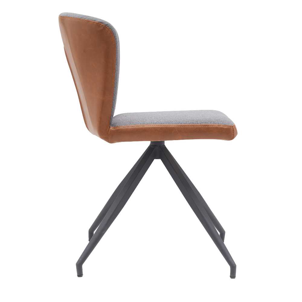Foto 4 pulgar | Silla Tapizada En Tela Gris Con Asiento Acolchado De Hule Espuma Y Patas De Metal Negras
