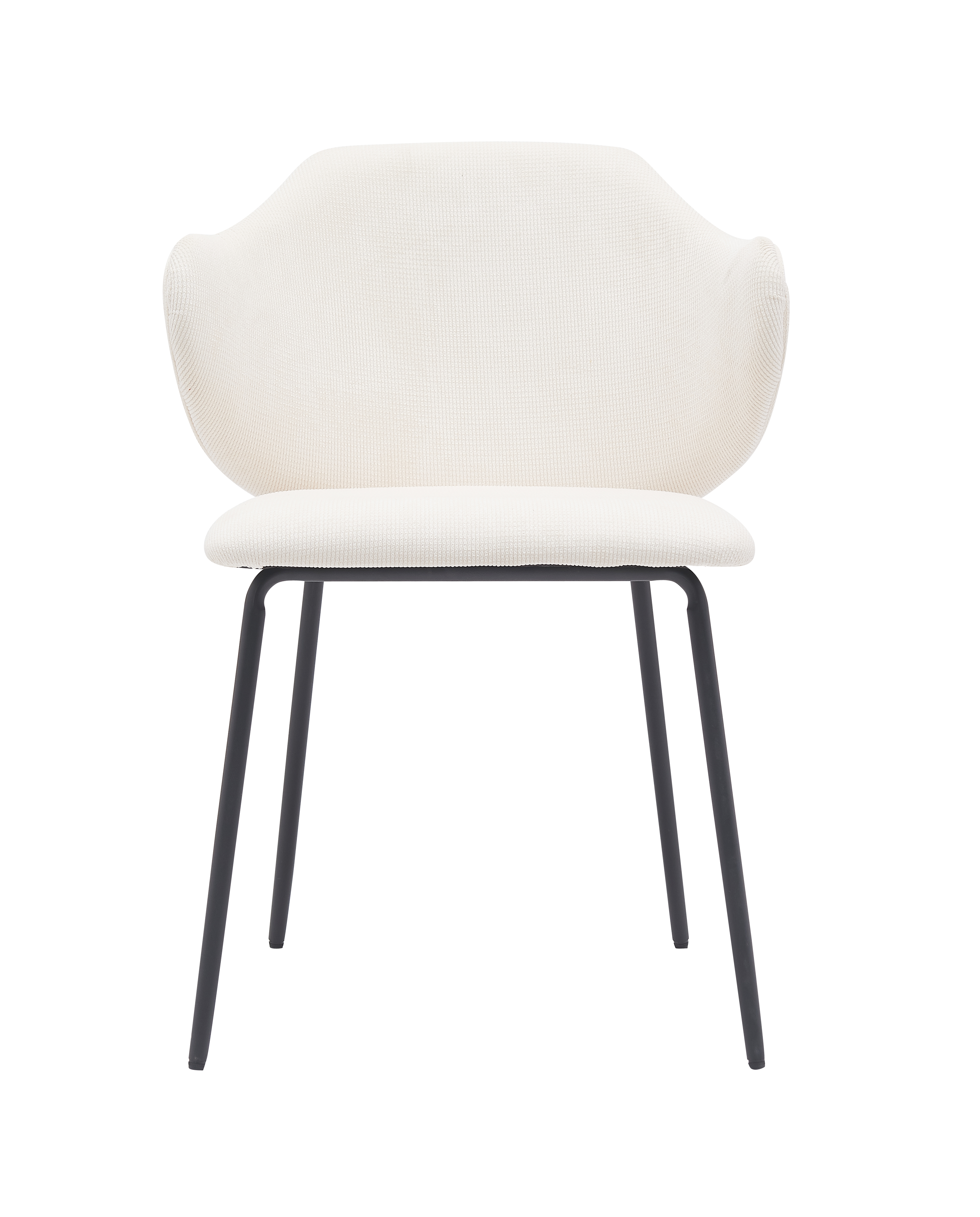 Foto 2 pulgar | Silla Tapizada En Tela Beige Con Asiento Acolchado De Hule Espuma Y Patas De Metal Negras