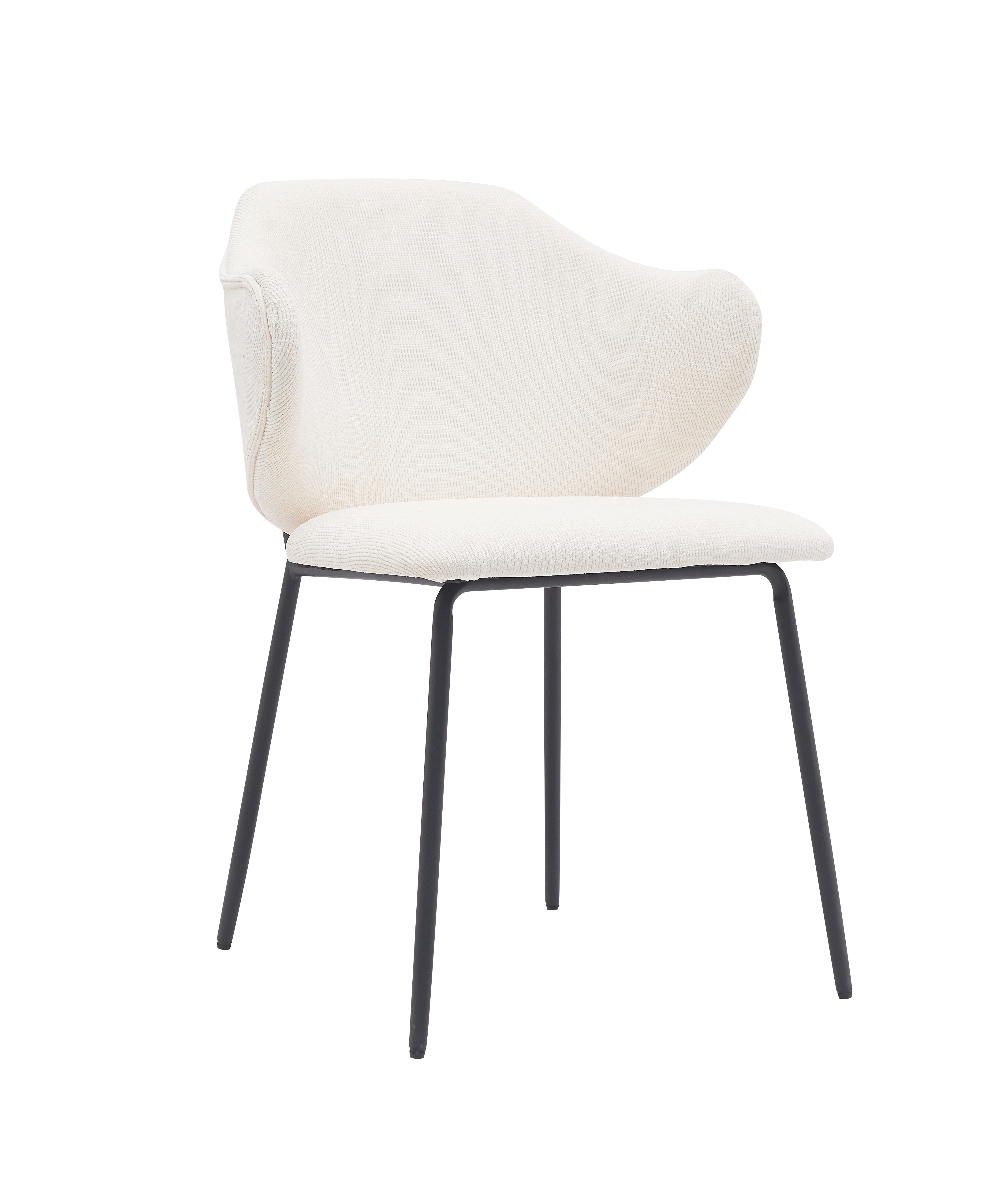 Foto 3 pulgar | Silla Tapizada En Tela Beige Con Asiento Acolchado De Hule Espuma Y Patas De Metal Negras