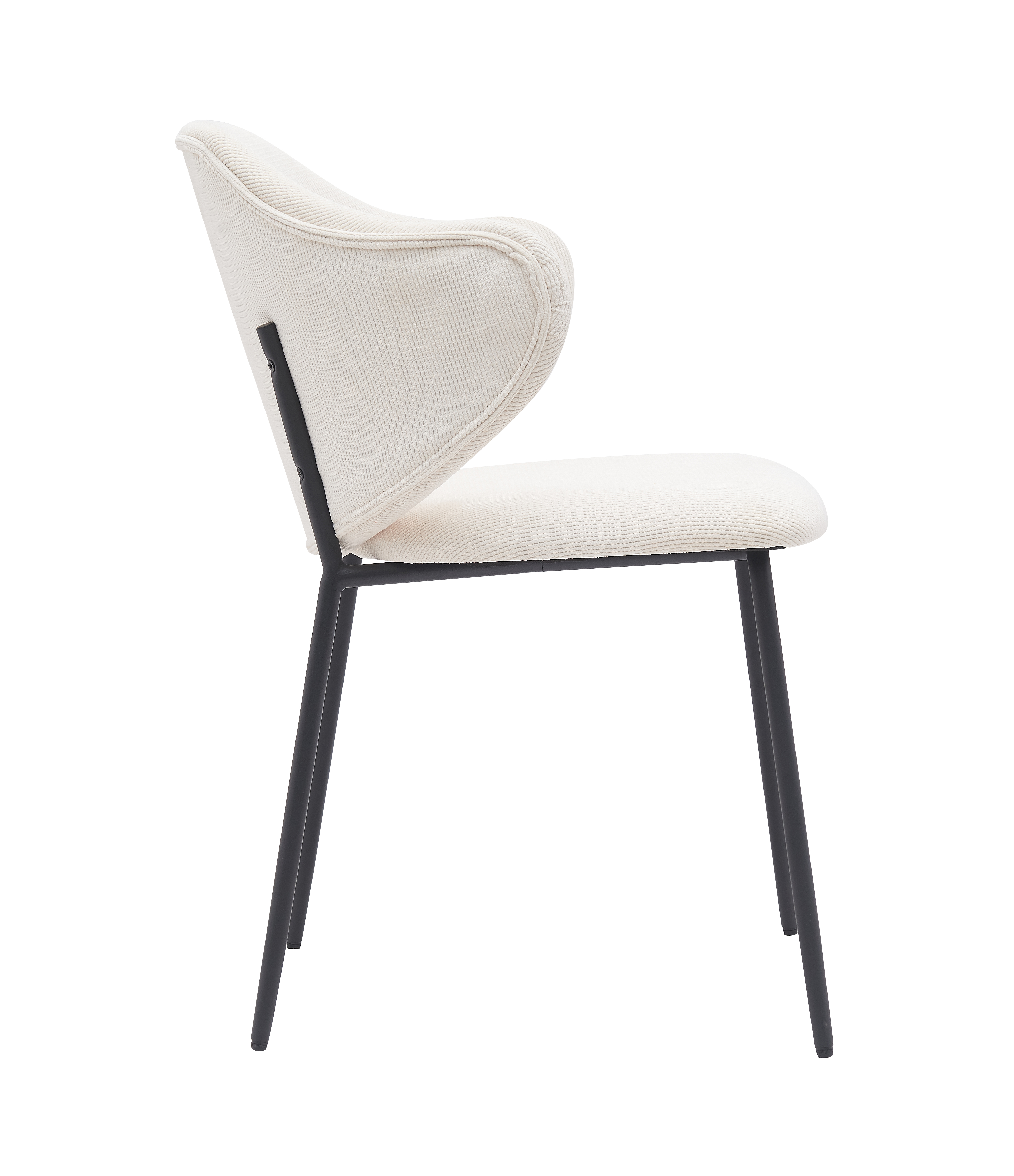 Foto 4 pulgar | Silla Tapizada En Tela Beige Con Asiento Acolchado De Hule Espuma Y Patas De Metal Negras