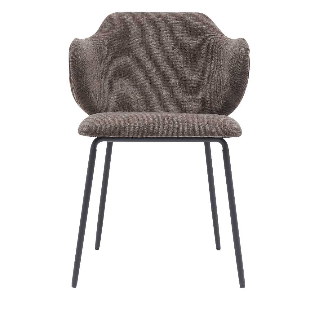 Foto 1 | Silla Tapizada En Tela Gris Con Asiento Acolchado De Hule Espuma Y Patas De Metal Negras