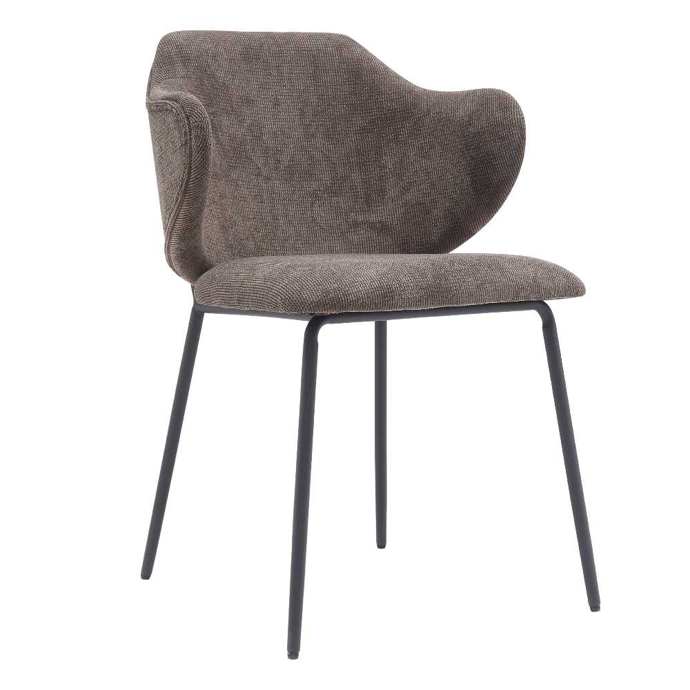 Foto 3 pulgar | Silla Tapizada En Tela Gris Con Asiento Acolchado De Hule Espuma Y Patas De Metal Negras