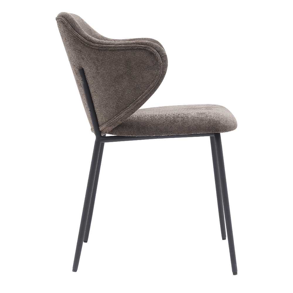 Foto 4 pulgar | Silla Tapizada En Tela Gris Con Asiento Acolchado De Hule Espuma Y Patas De Metal Negras